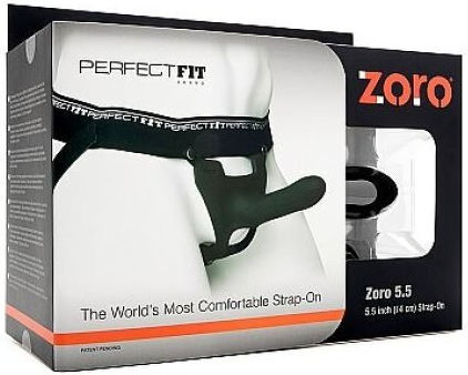 Perfect Fit Brand Zoro Gurtzeug mit Dildo 13.9cm in Schwarz Farbe