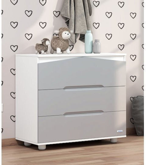 Rabbit Baby Kommode mit 3 Schubladen Gray 88x54x91cm