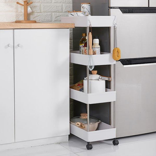 Next Plastic Kitchen Trolley 4 Tiers White 40x12.5x86cm