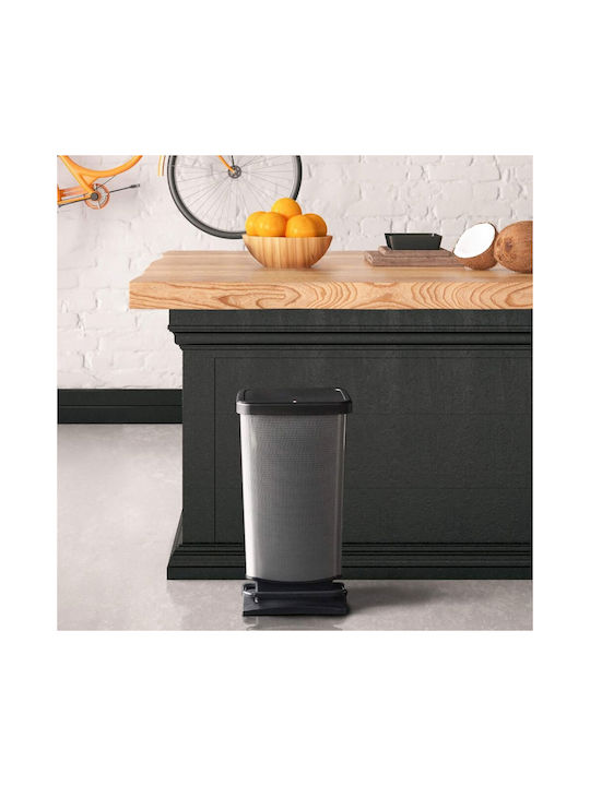 Delta Cleaning Delta Cleaning Mülleimer Kunststoff mit Pedal Silber 20lt DC-RP20TA