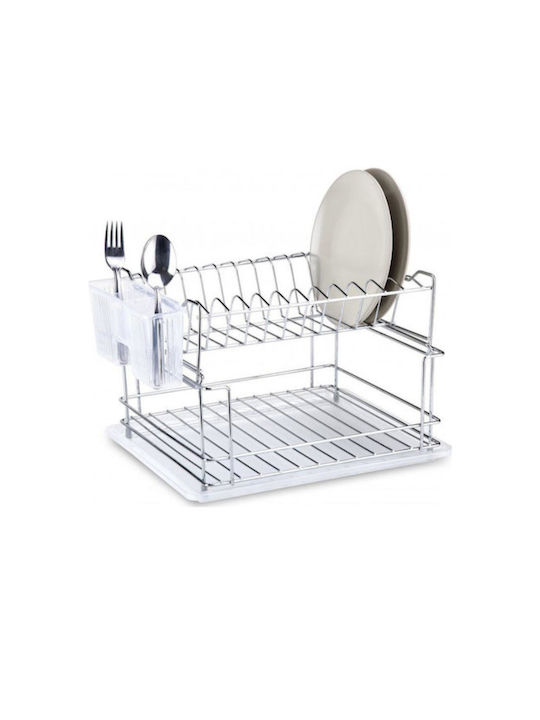 Viosarp Dish Drainer Double Tier Metallic in Silver Color