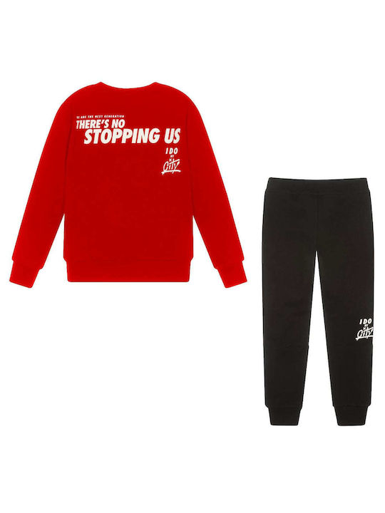 iDO Kinder Sweatpants Set - Jogginganzug Rot 2Stück