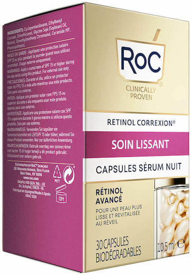 Roc Retinol Correxion Line Smoothing Advanced Retinol Night Serum Capsules Anti-aging Serum Face with Retinol 30x10.5ml