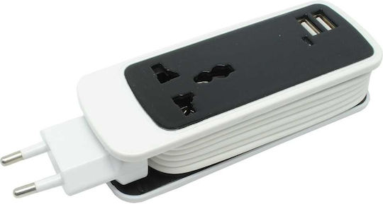 Universal Steckdosenadapter für Griechenland mit 2 USB-Steckdosen