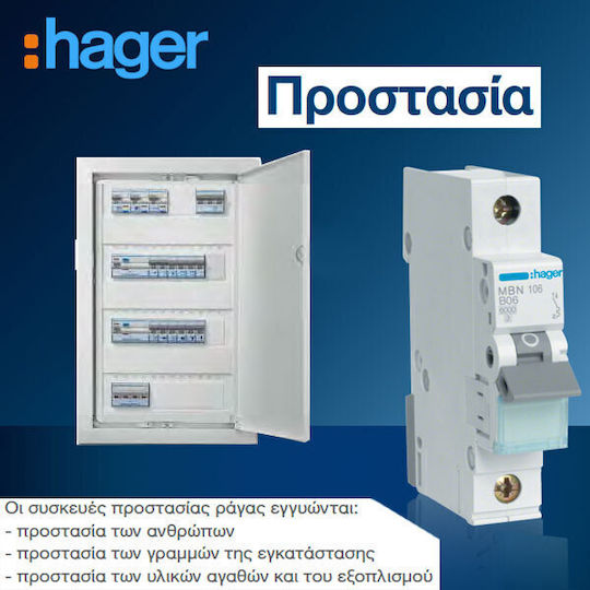 Hager Phase 4-Pole Earth Leakage Relay 32A με Ενσωματωμένο Μικροαυτόματο 30mA