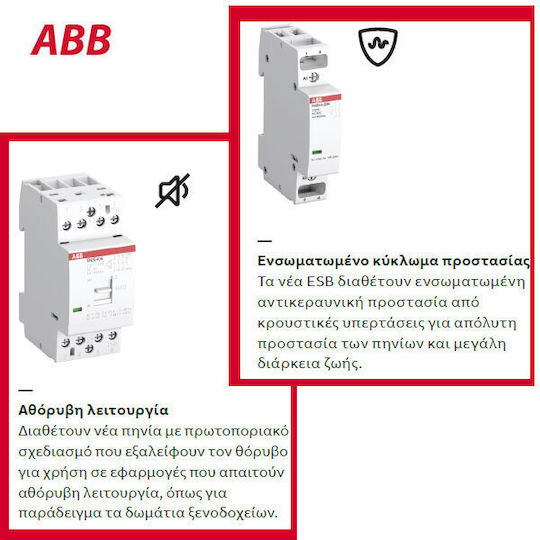 Abb Ρελέ Ράγας Ισχύος 63A Τετραπολικό με Τάση 230V