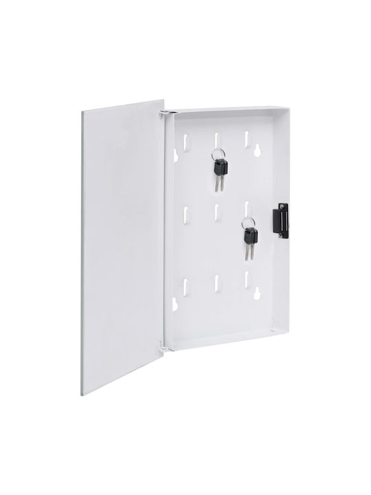 vidaXL Wand-Schlüsselanhänger Metallisch Weiß 9 Haken