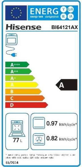 Hisense Φούρνος άνω Πάγκου 77lt Π59.5εκ. Inox