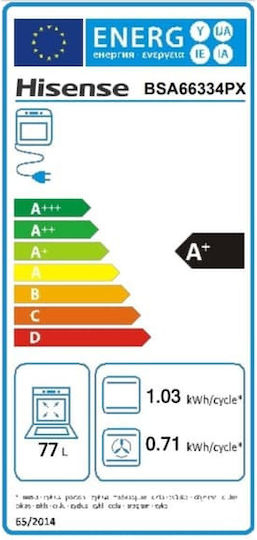 Hisense Φούρνος άνω Πάγκου 77lt Π59.5εκ. Inox