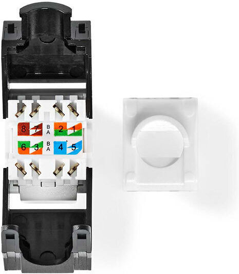 Nedis Priză De Rețea Externă Single RJ45 Tip Cat6 În Culoare Neagră CCGP89710BK