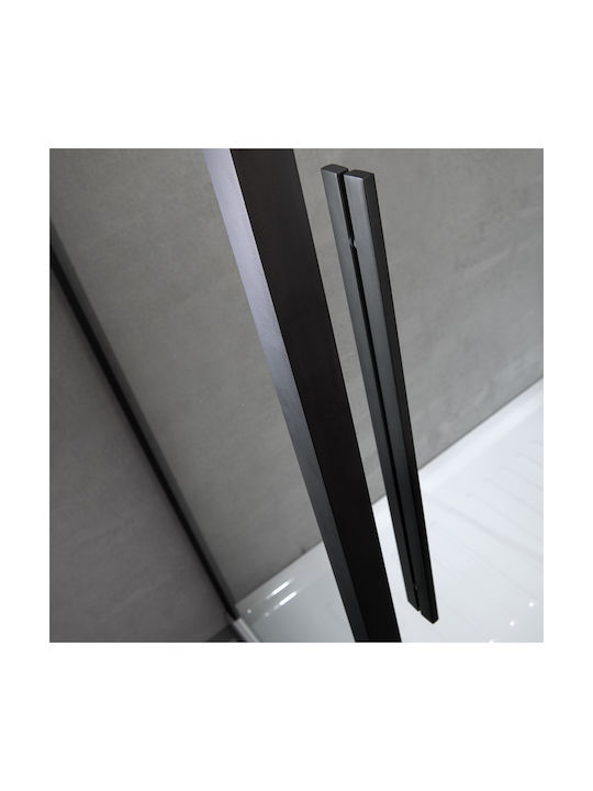 Devon Flow Side Panel Fixed Side for Shower 80x195cm Clean Glass Black Matt