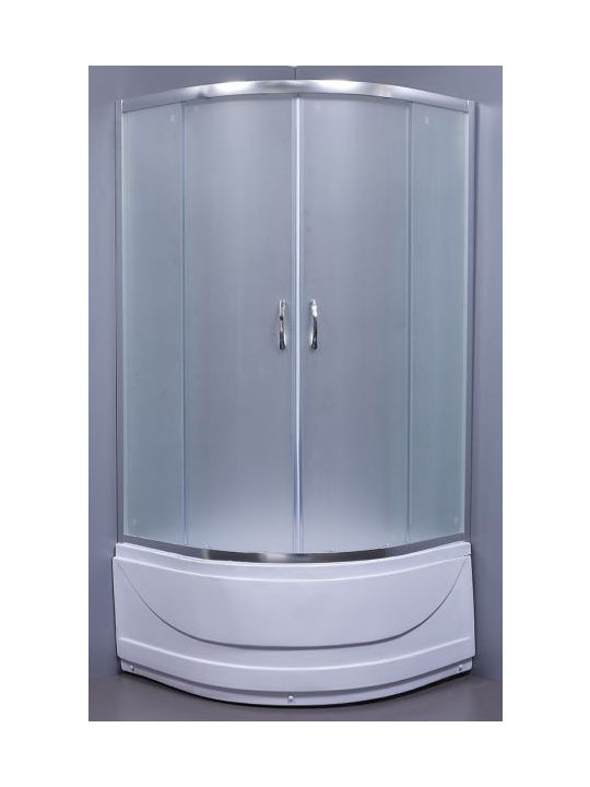 Gloria Nota Кабинет Душ Полукръгла с Плъзгащи се Врата 90x90x202см Мат Chrome