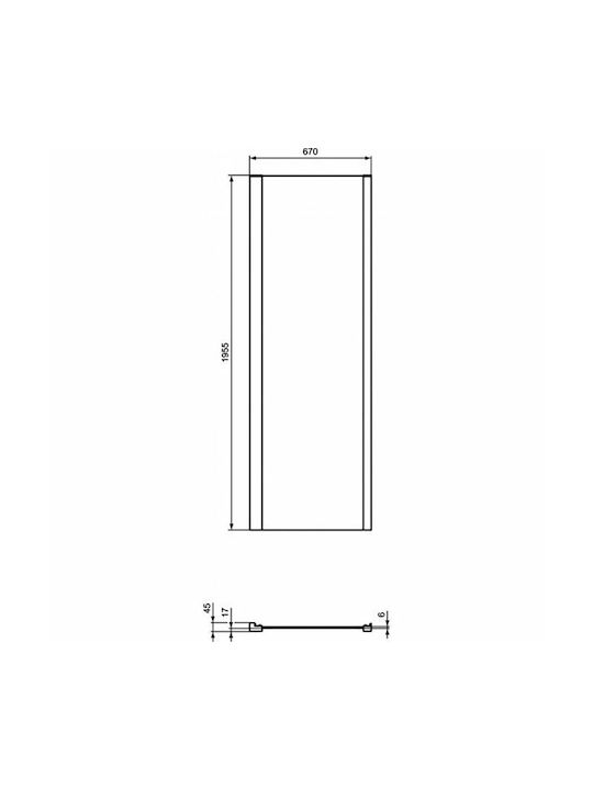 Ideal Standard Connect 2 Partea fixă Duș 77-82x195.5cm Negru