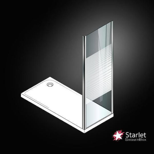 Starlet Slider Feste Seite für Dusche 87-89x180cm Streifen Chrom