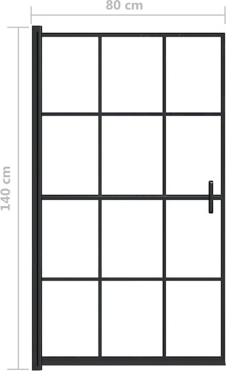 vidaXL Shower Screen for Shower with Hinged Door 80x140cm Black