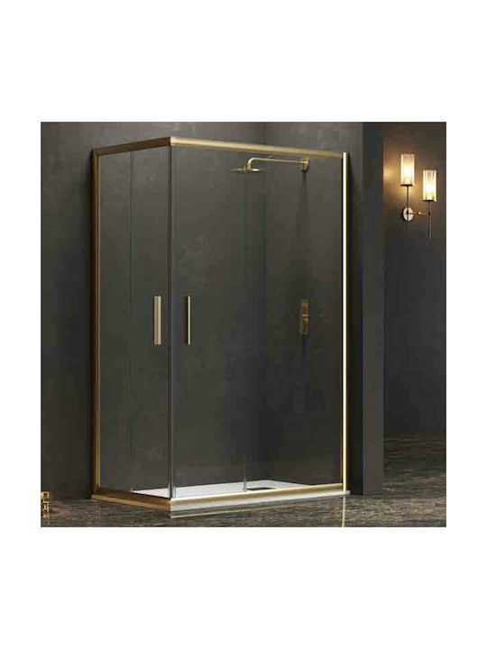 Karag Efe 100 Καμπίνα Ντουζιέρας με Συρόμενη Πόρτα 70x140x190cm Clear Glass Oro