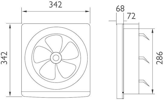 Lineme Wall-mounted Ventilator 290mm White