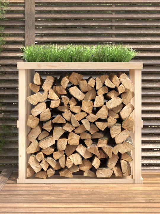 vidaXL Metallic Box Wood Storage 108x52x106cm Beige