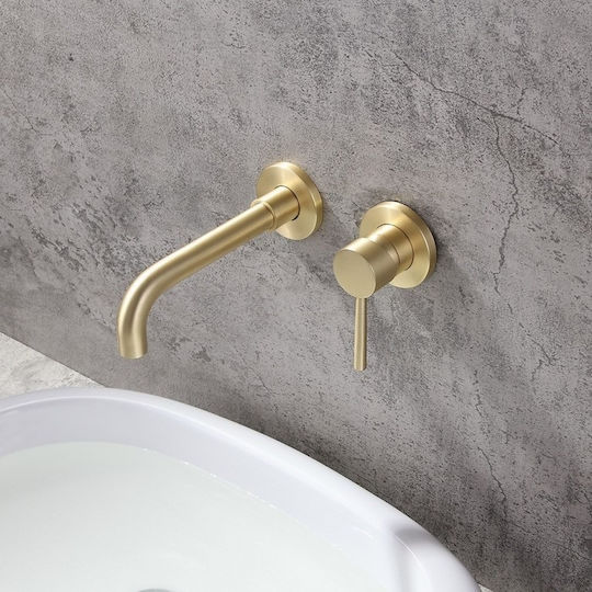 Karag Artemis Set Mixer & Gură Îngropată pentru Lavabo 1 Ieșire Inox Oro