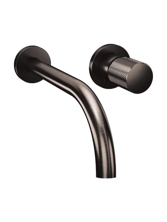 Eurorama Eletta Tecno Built-in Mixer & Spout Set for for Bathroom Sink 1 Exit Black Matt
