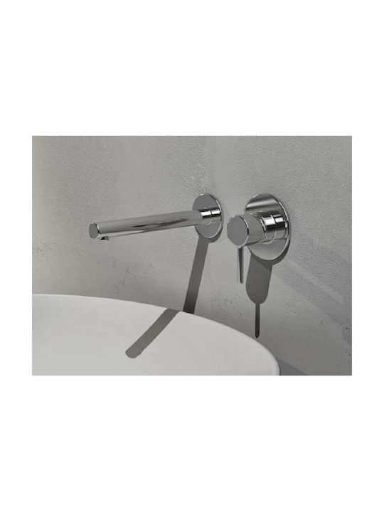 Eurorama Tonda Built-in Mixer & Spout Set for for Bathroom Sink 1 Exit Chrome