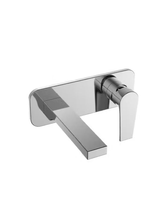 Tema Set De Mixere Și Guriță Robineți Încorporați Pentru Lavabo 1 Ieșire Argintiu