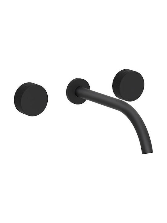 Armando Vicario Eletta Tecno Built-in Mixer & Spout Set for for Bathroom Sink 1 Exit Inox Black
