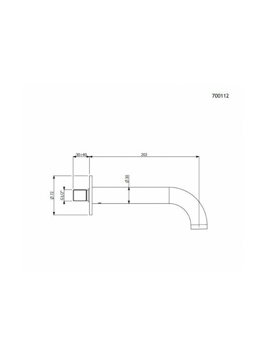 Armando Vicario Industrial Built-in Faucet Spout for Bathtub Brushed Gold