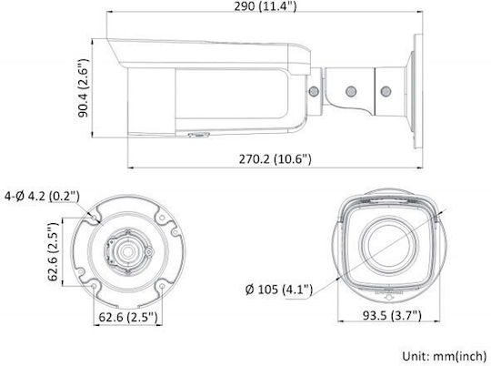 Hikvision DS-2CD2T86G2-4I IP Cameră de Supraveghere 4K Rezistentă la apă cu Lentilă 4mm