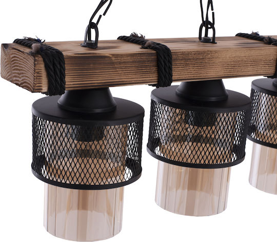 HomeMarkt Κρεμαστό Φωτιστικό Καφέ Ράγα με Ντουί E27 50εκ.
