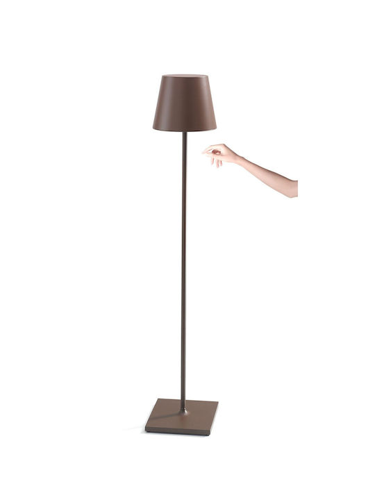Zafferano Poldina Outdoor Floor Lamp for Exterior Space IP54 Brown