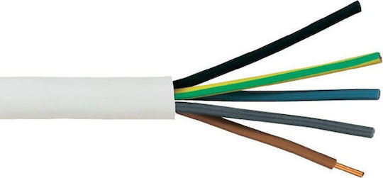 A05VV-U (NYM) Netzkabel Typ NYM mit Kabeleigenschaften 5x4mm² in Weißer Farbe 1m