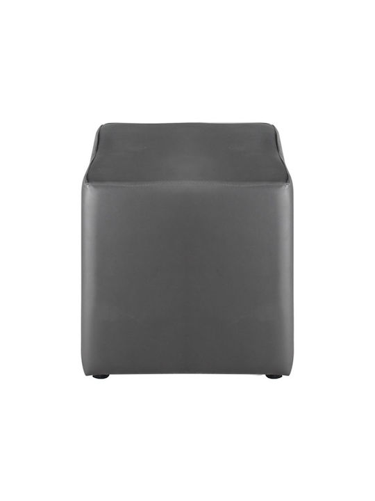 Stool For Living Room Upholstered with Leatherette Club Grey 37x37x42cm