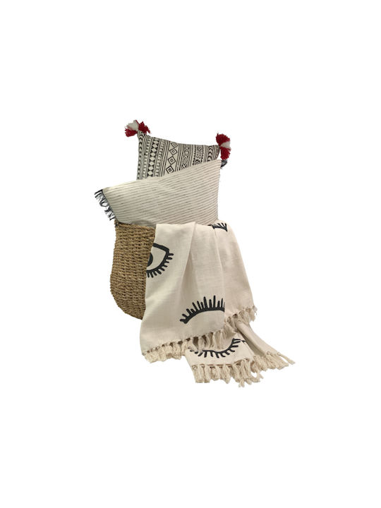 InTheBox Eyes Armchair Throw 130x170cm White Black 021787