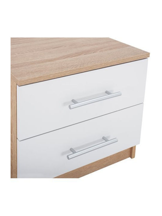 Wooden Bedside Table Sonama-Λευκό 48x40.5x41.5cm