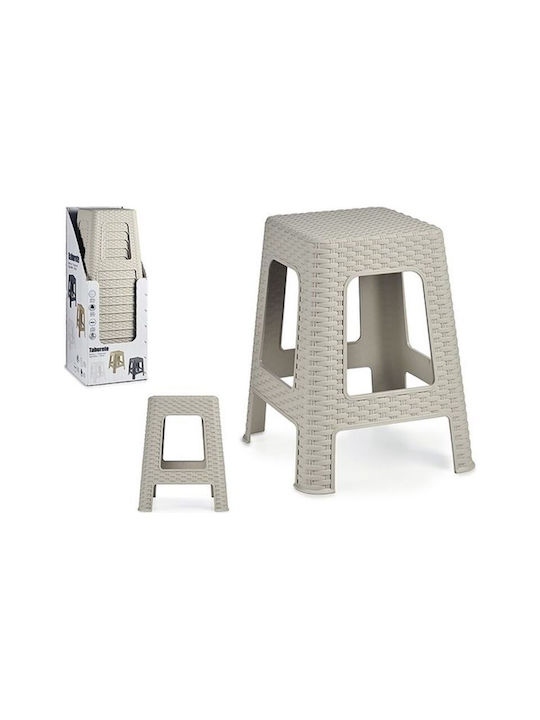 Outdoor Rattan Stool White 36x36x45cm