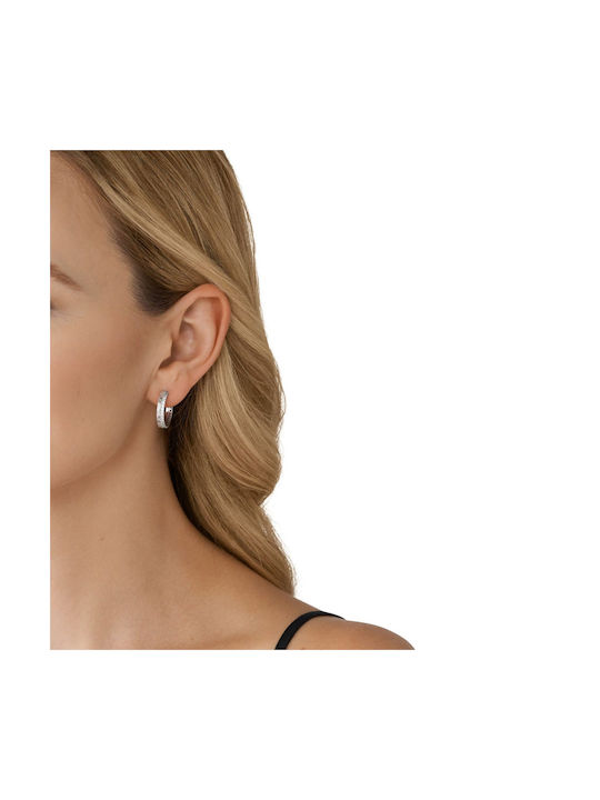 Michael Kors Silver Hoop Earrings with Stones