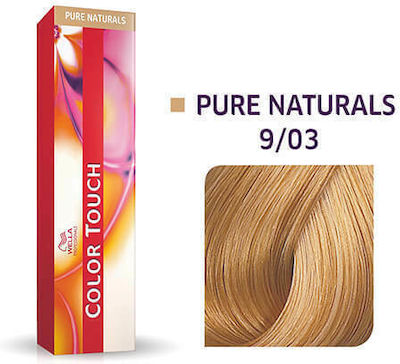 Wella Color Touch Pure Naturals Hair Dye no Ammonia 9/03 Blonde Very Light Natural Gold 60ml