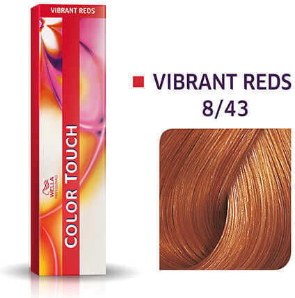 Wella Color Touch Vibrant Reds Полуперманентна Боя за Коса Без Амоняк 8/43 Светло Русо Червено Златисто 60ml