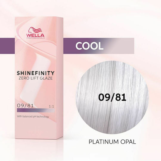 Wella Shinefinity Zero Lift Glaze Temporary Hair Dye 09/81 60ml
