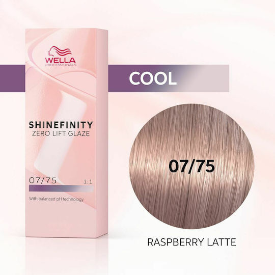 Wella Shinefinity Zero Lift Glaze Temporary Hair Dye 07/75 60ml