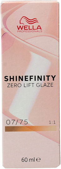 Wella Shinefinity Zero Lift Glaze Temporary Hair Dye 07/75 60ml