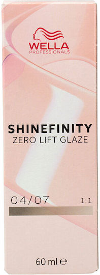 Wella Shinefinity Zero Lift Glaze Προσωρινή Βαφή Μαλλιών 04/07 Bitter Chocolate 60ml