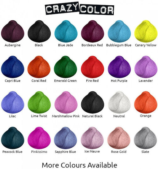 Crazy Color Semi-Permanent Προσωρινή Βαφή Μαλλιών Blue Jade 67 100ml 15gr