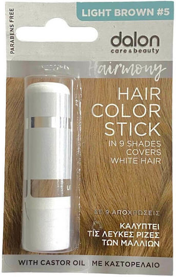 Dalon Color Hair Stick Προσωρινή Βαφή Μαλλιών σε Stick Χωρίς Αμμωνία 5 Καστανό Ανοιχτό 4.5gr