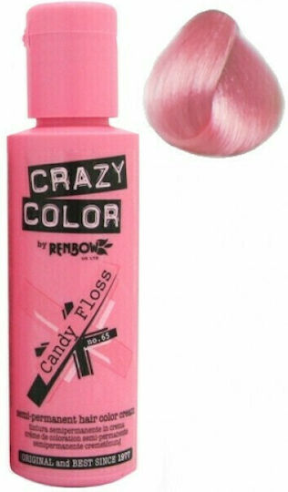 Crazy Color Semi-Permanent Προσωρινή Βαφή Μαλλιών 65 Candy Floss 100ml 15gr