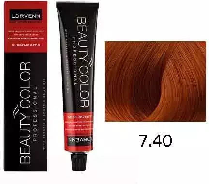 Lorvenn Beauty Color Supreme Reds Боя За Коса 7.40 Русо Медно 70ml