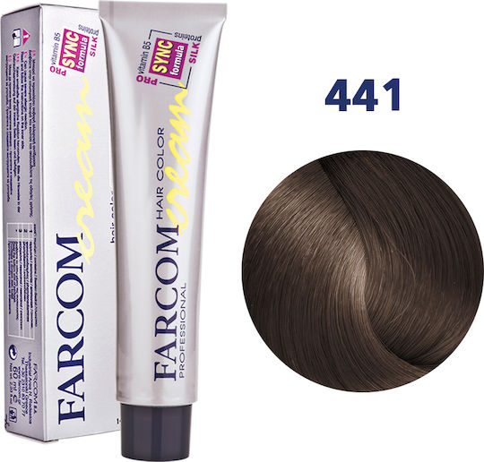 Farcom Hair Color Cream Βαφή Μαλλιών 441 Ξανθό Σκούρο Cappuccino 60ml