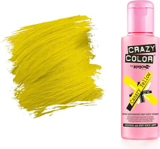 Crazy Color Semi-Permanente Temporäre Haarfarbe 49 Canary Yellow 100ml
