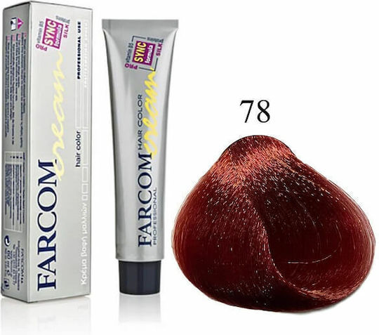 Farcom Hair Color Cream Βαφή Μαλλιών 78 Ξανθό Κόκκινο Ιριζέ 60ml